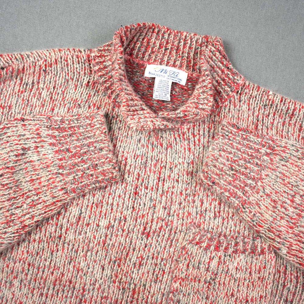 Vintage Mi Ki Majestic Silk Angora Wool Blend Knit Pocket Retro Sweater Womens M